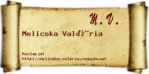 Melicska Valéria névjegykártya